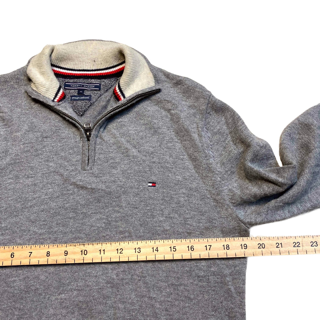 Tommy Hilfiger Grey Quarter Zip Knitwear Sweater Men's Medium