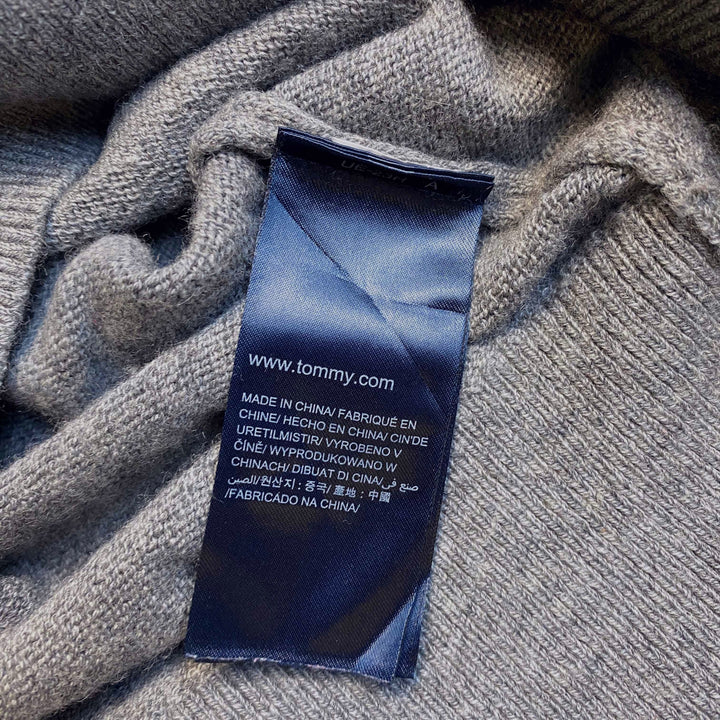 Tommy Hilfiger Grey Quarter Zip Knitwear Sweater Men's Medium
